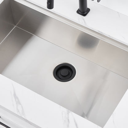 Kitchen Sink Garbage Disposal Flange and Stopper in Matte Black