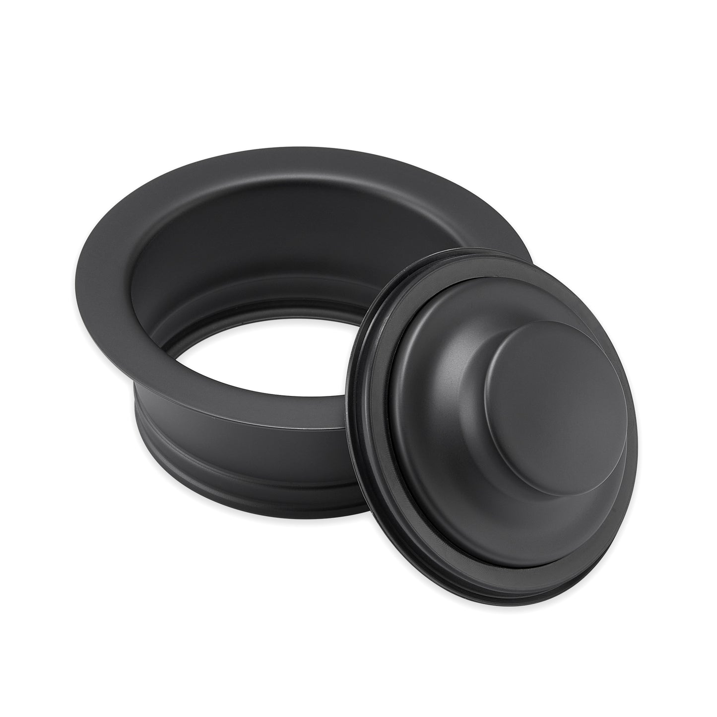 Kitchen Sink Garbage Disposal Flange and Stopper in Matte Black