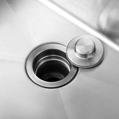 Kitchen Sink Garbage Disposal Flange and Stopper in Brushed Stainless Steel