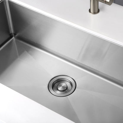 Kitchen Sink Garbage Disposal Flange and Stopper in Brushed Stainless Steel