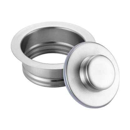 Kitchen Sink Garbage Disposal Flange and Stopper in Brushed Stainless Steel