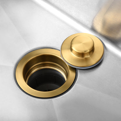 Kitchen Sink Garbage Disposal Flange and Stopper in Brushed Gold