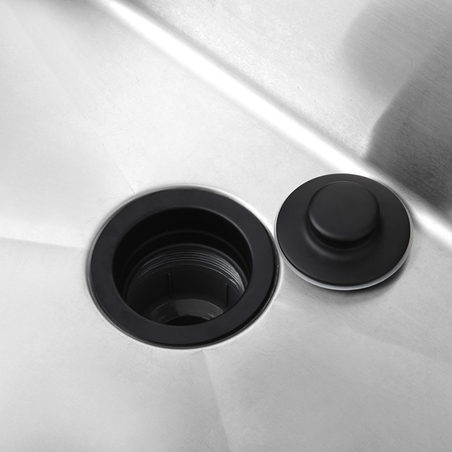 Kitchen Sink Garbage Disposal Flange and Stopper in Matte Black