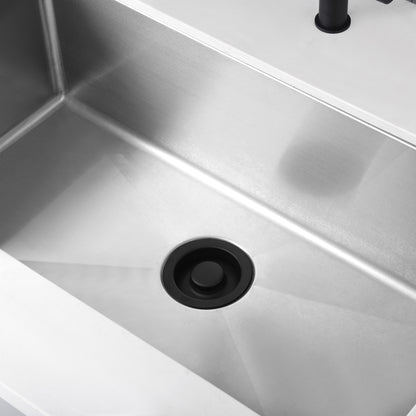 Kitchen Sink Garbage Disposal Flange and Stopper in Matte Black