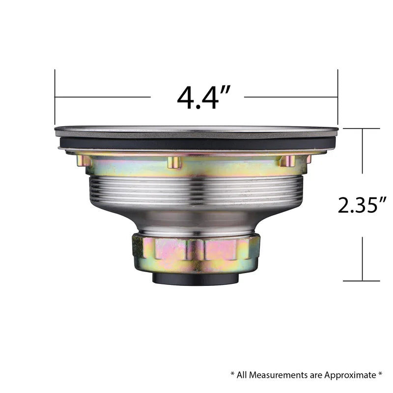 3-1/2 in. Drop-In Kitchen or Bar Sink Basket Strainer in Brushed Stainless Steel