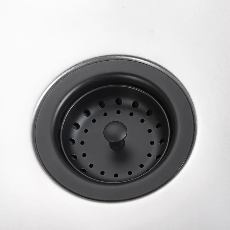 3-1/2 in. Drop-In Kitchen or Bar Sink Basket Strainer in Matte Black