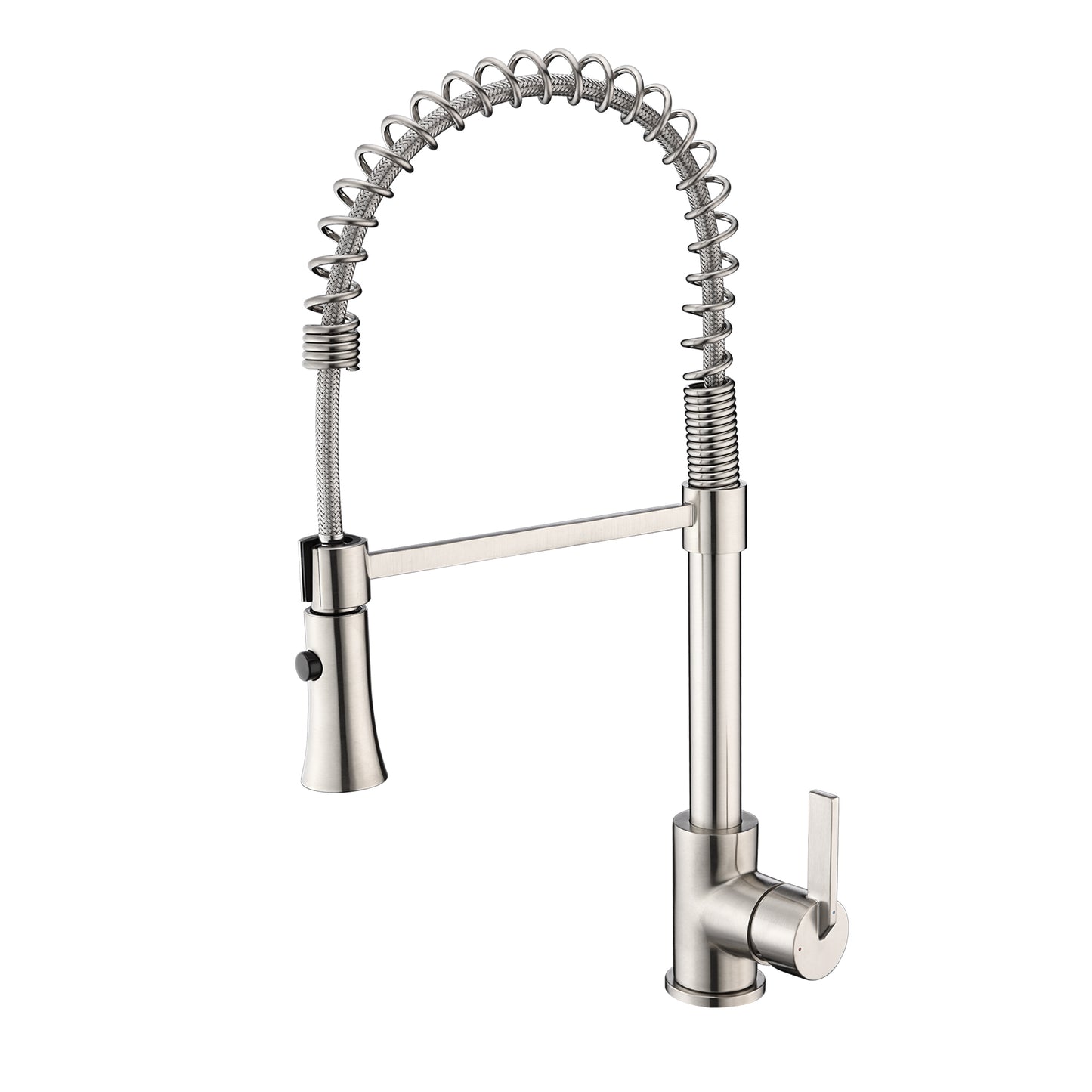 KTS13-TB Single-Handle Pull-Down Sprayer Kitchen Faucet with 2-Function Sprayhead in Brushed Nickel