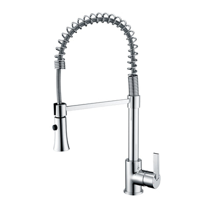 KTS13-TC Single-Handle Pull-Down Sprayer Kitchen Faucet with 2-Function Sprayhead in Chrome