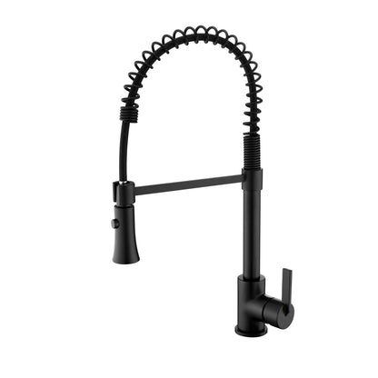 KTS13-TM Single-Handle Pull-Down Sprayer Kitchen Faucet with 2-Function Sprayhead in Matte Black