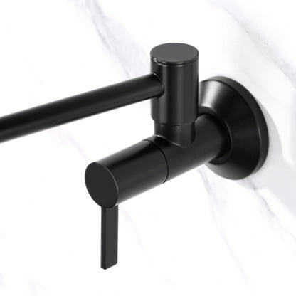 Contemporary 2-Handle Wall-Mounted Pot Filler in Matte Black