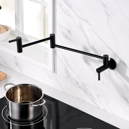 Contemporary 2-Handle Wall-Mounted Pot Filler in Oil Rubbed Bronze