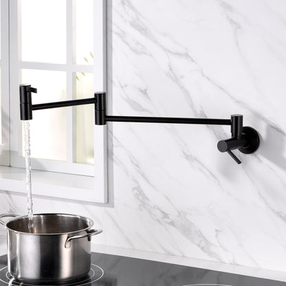 Contemporary 2-Handle Wall-Mounted Pot Filler in Oil Rubbed Bronze