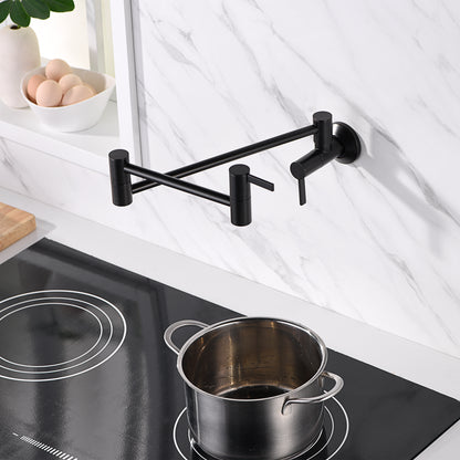 Contemporary 2-Handle Wall-Mounted Pot Filler in Oil Rubbed Bronze