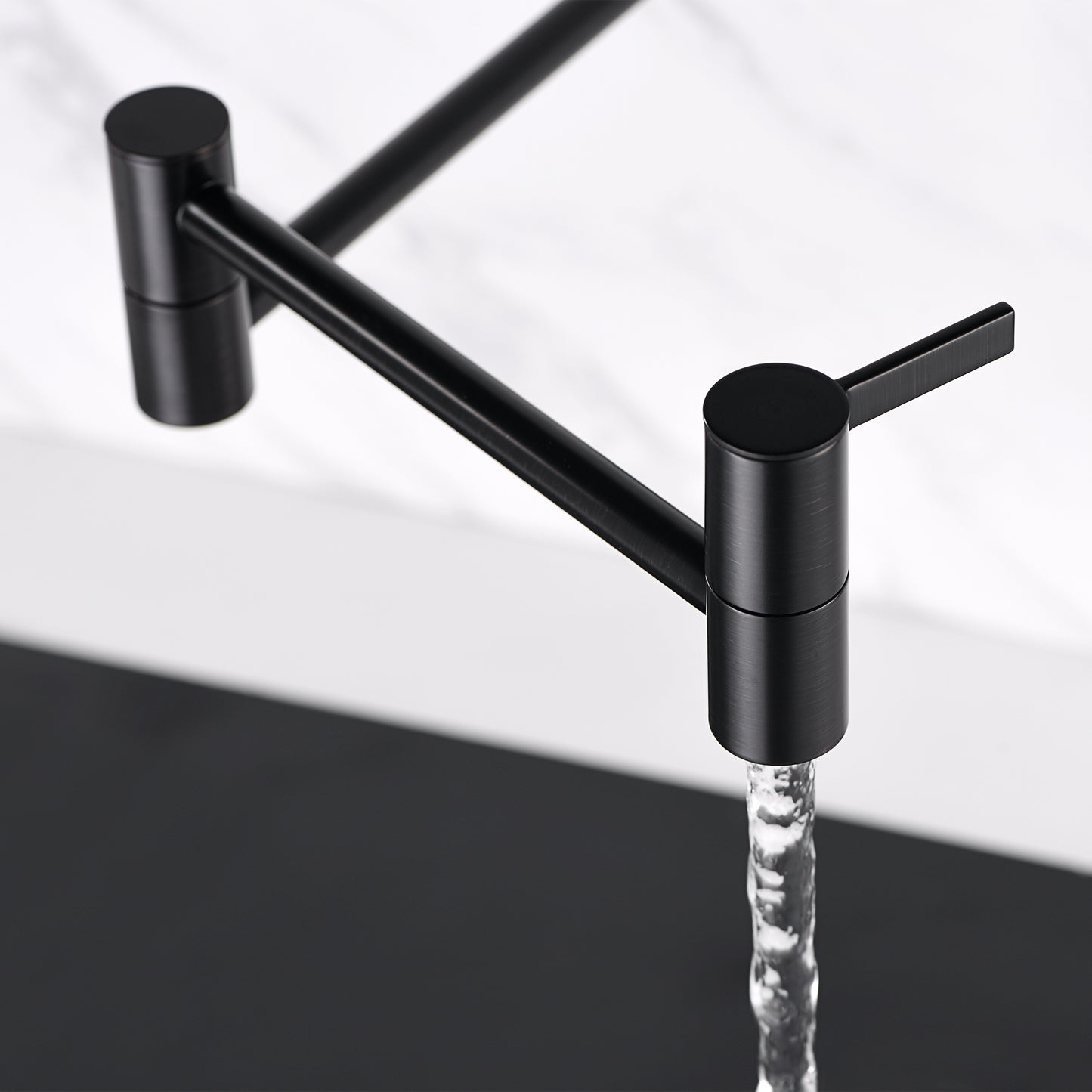 Contemporary 2-Handle Wall-Mounted Pot Filler in Oil Rubbed Bronze