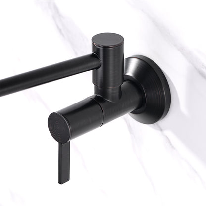 Contemporary 2-Handle Wall-Mounted Pot Filler in Oil Rubbed Bronze