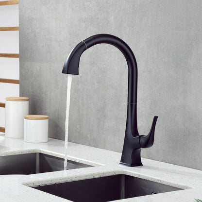 KTS20-TM Single-Handle Pull-Down Sprayer Kitchen Faucet with 2-Function Spray Head 359 in Matte Black