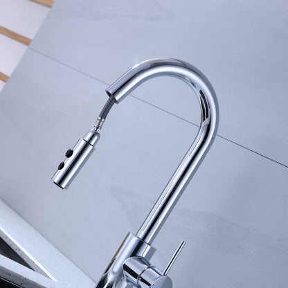 Single-Handle Pull-Down Sprayer Kitchen Faucet with 2-Function Sprayhead 206 in Chrome