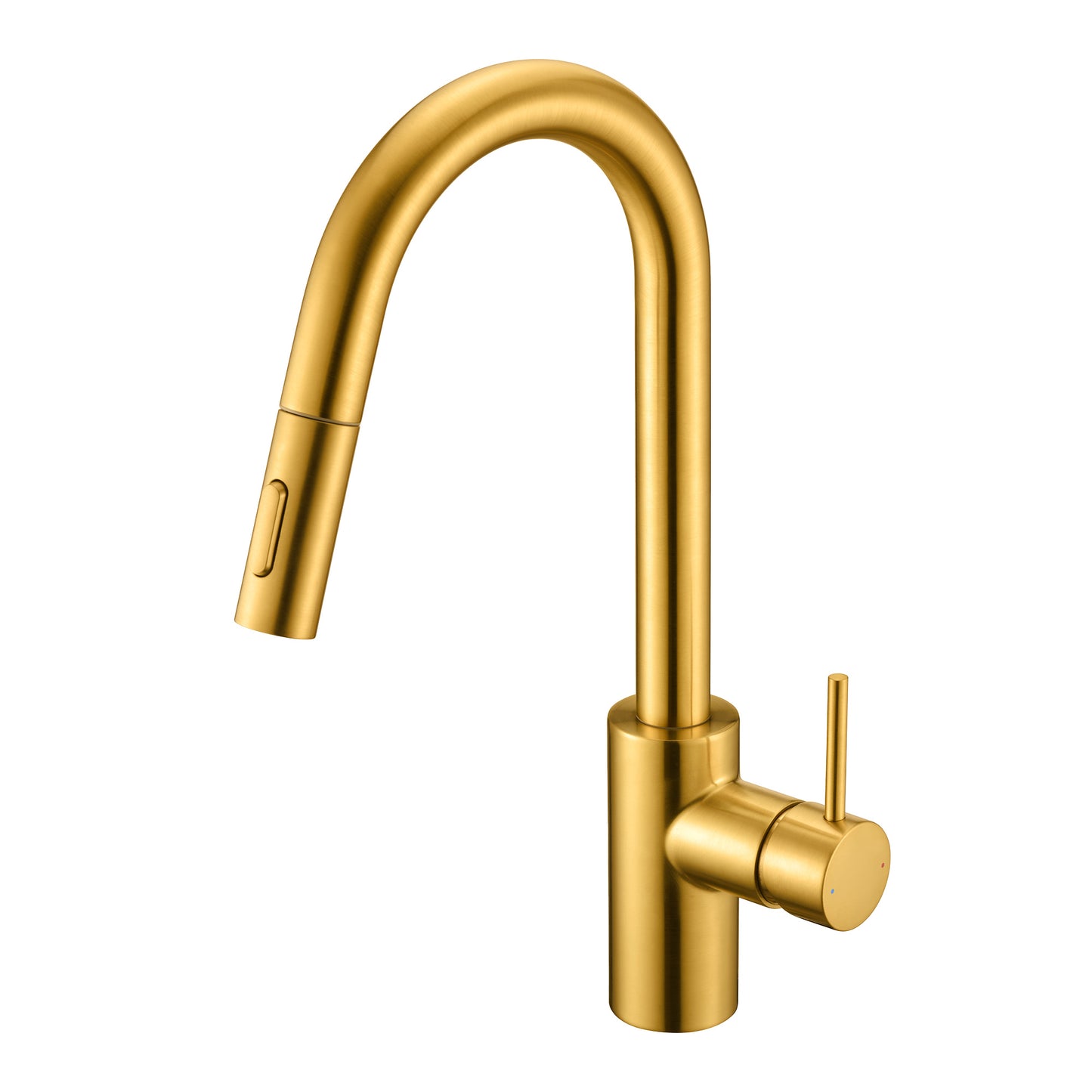 KTS21-TG Single-Handle Pull-Down Sprayer Kitchen Faucet with 2-Function Sprayhead 206 in Brushed Gold