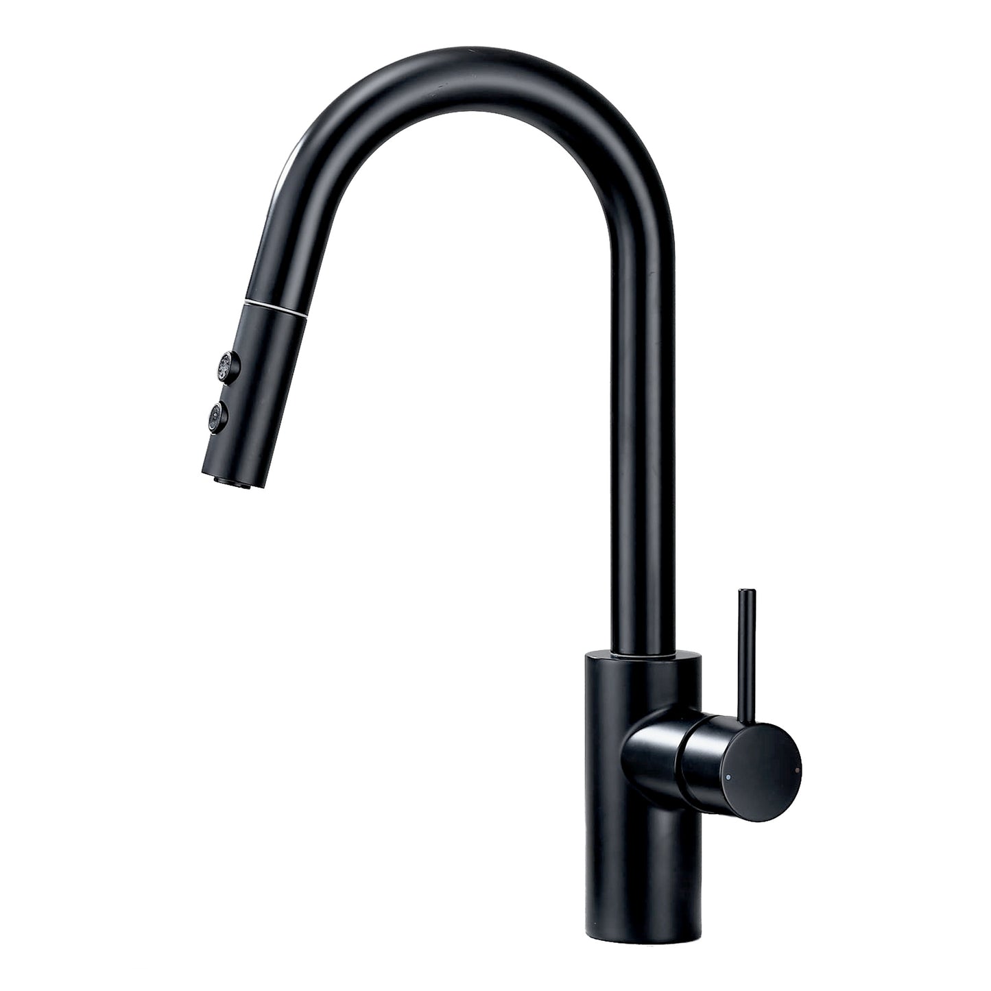 KTS21-TM Single-Handle Pull-Down Sprayer Kitchen Faucet with 2-Function Sprayhead 206 in Matte Black