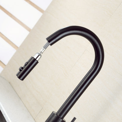 KTS21-TO Single-Handle Pull-Down Sprayer Kitchen Faucet with 2-Function Sprayhead 206 in Oil Rubbed Bronze