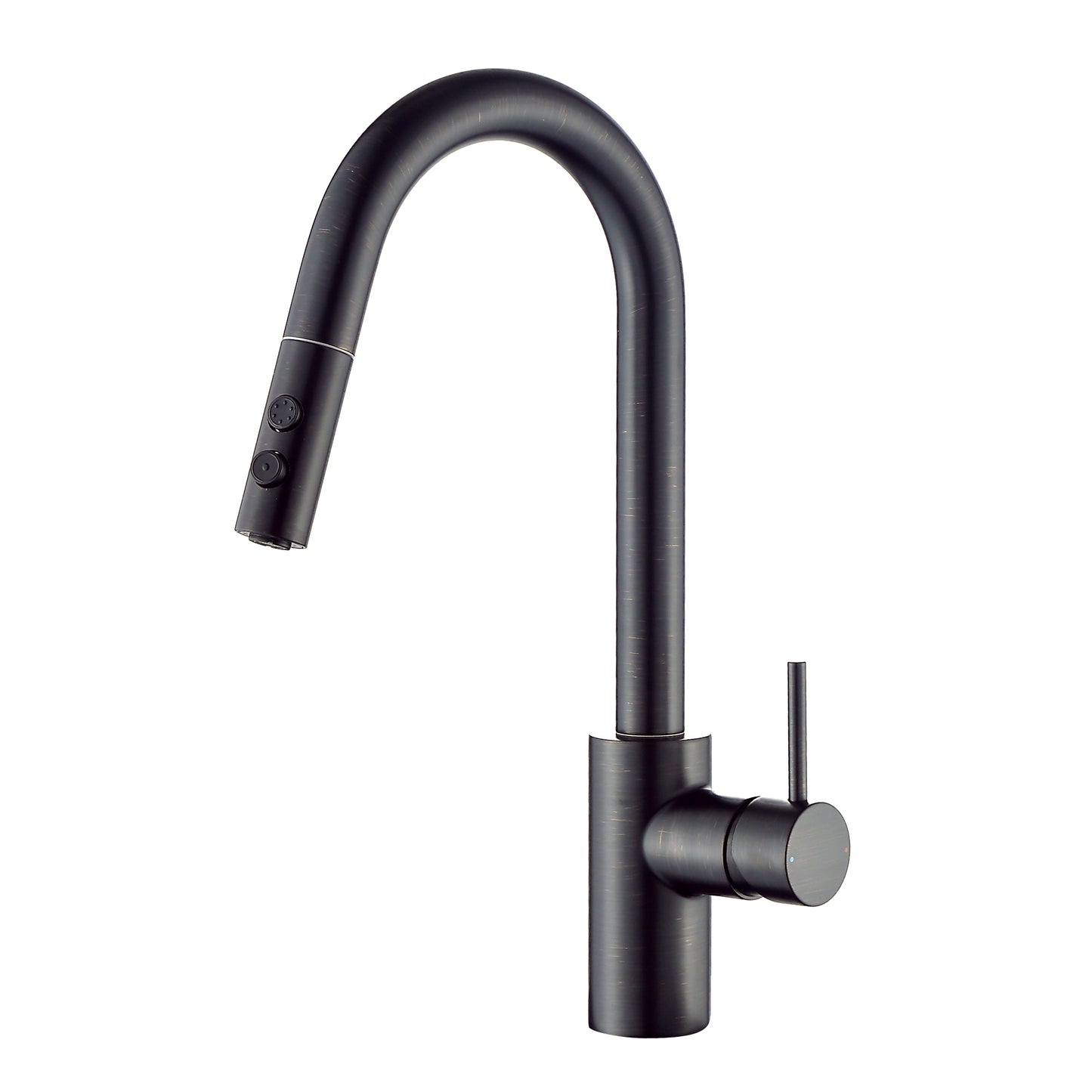 KTS21-TO Single-Handle Pull-Down Sprayer Kitchen Faucet with 2-Function Sprayhead 206 in Oil Rubbed Bronze