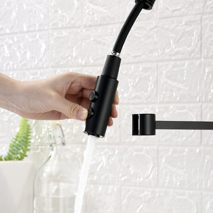 KTS22-TM Single-Handle Pull-Down Sprayer Kitchen Faucet with 2-Function Sprayhead in Matte Black