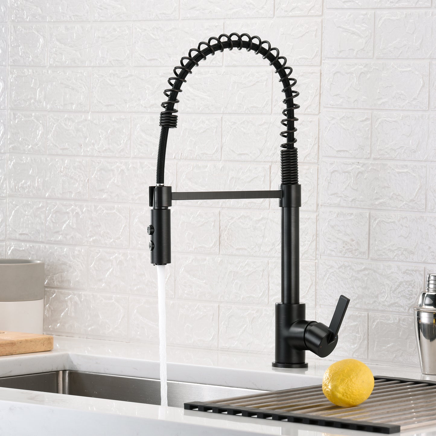 KTS22-TO Single-Handle Pull-Down Sprayer Kitchen Faucet with 2-Function Sprayhead in Oil Rubbed Bronze