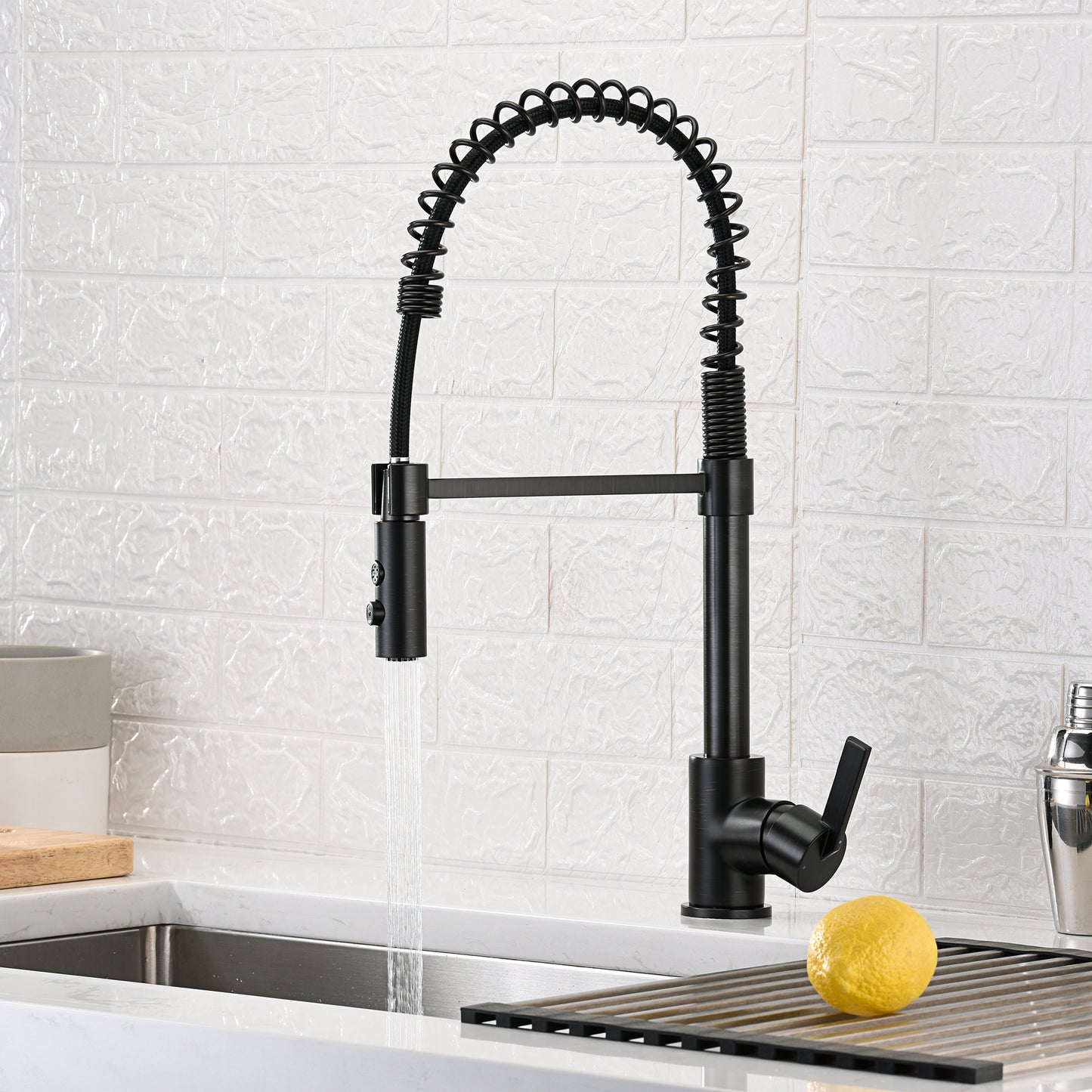 KTS22-TO Single-Handle Pull-Down Sprayer Kitchen Faucet with 2-Function Sprayhead in Oil Rubbed Bronze