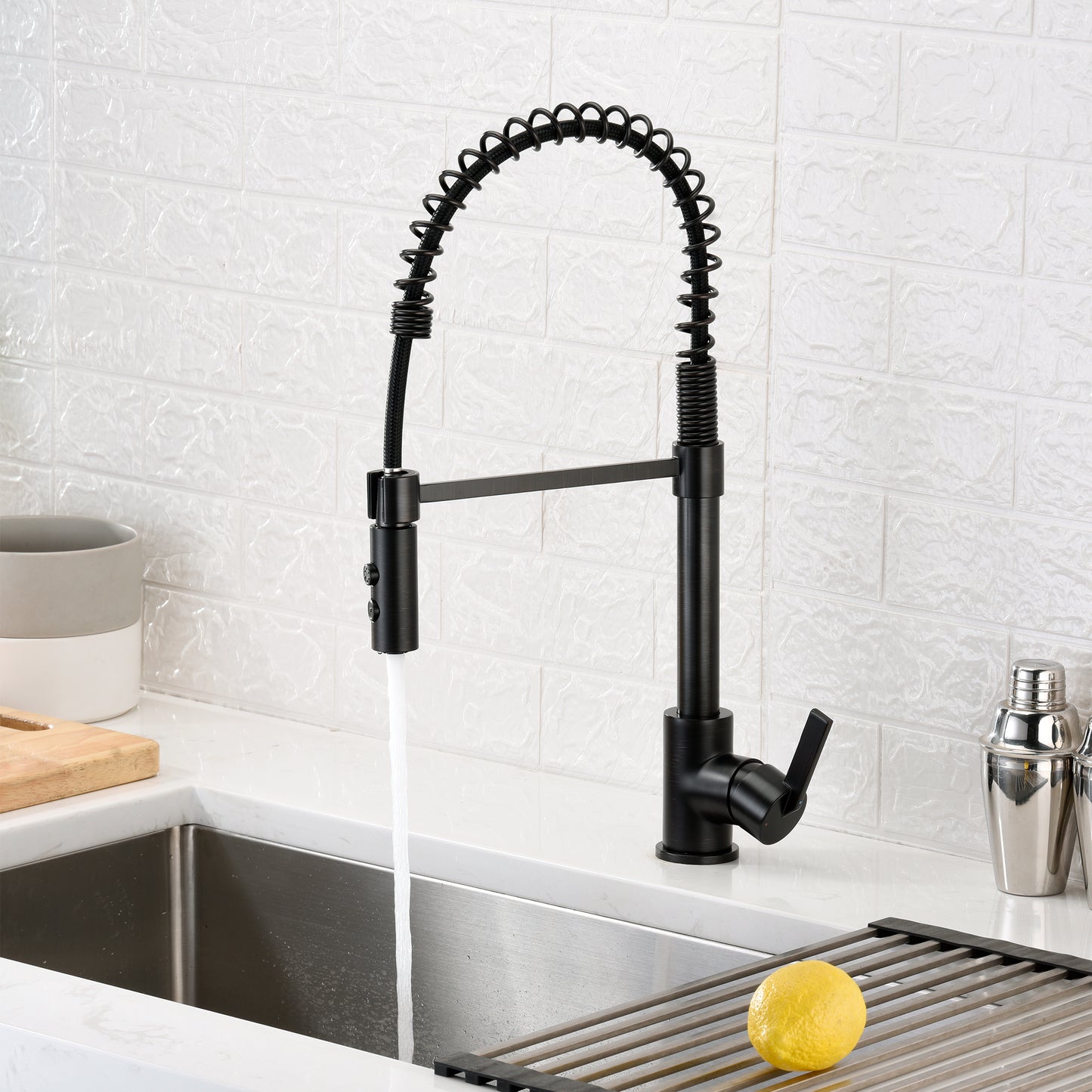 KTS22-TO Single-Handle Pull-Down Sprayer Kitchen Faucet with 2-Function Sprayhead in Oil Rubbed Bronze