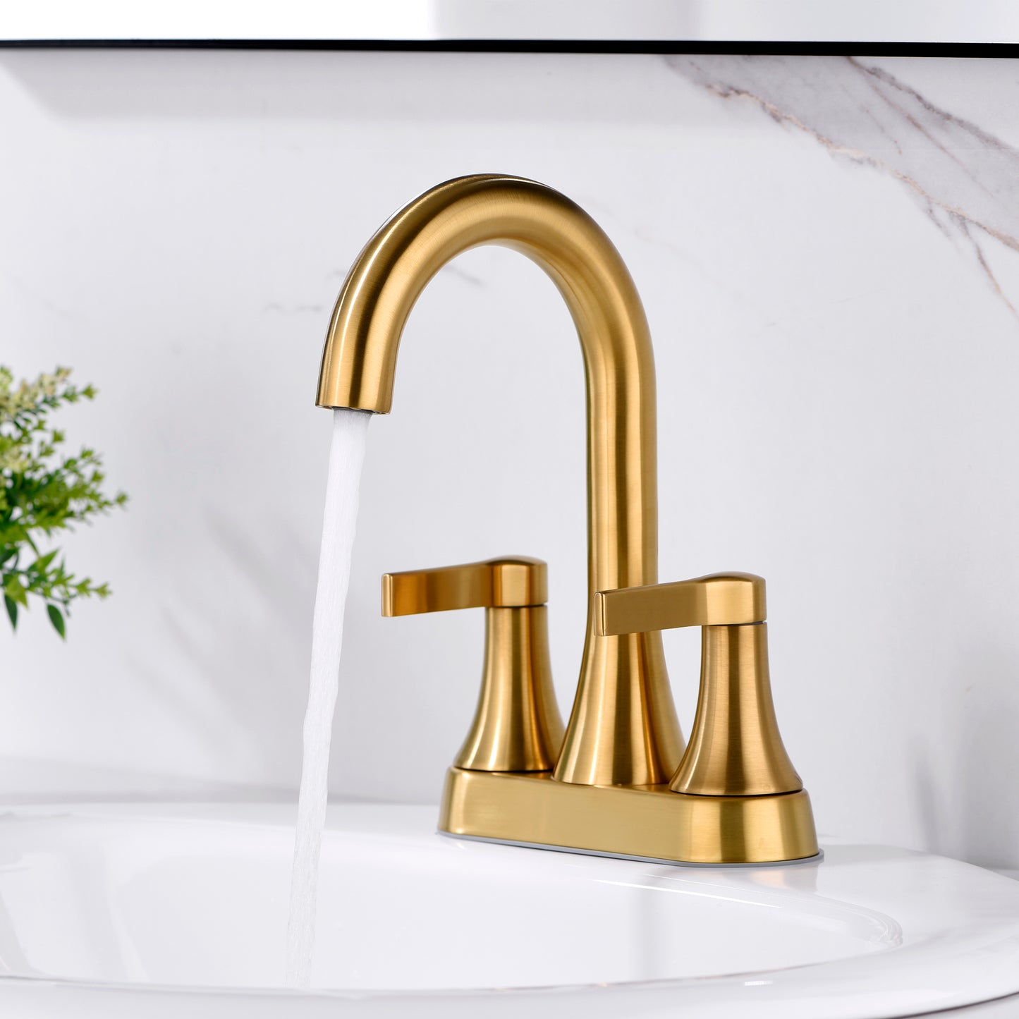 4 in. Centerset 2-Handle Bathroom Faucet in Brushed Gold