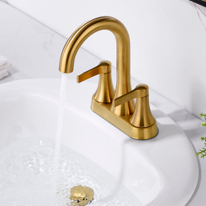 4 in. Centerset 2-Handle Bathroom Faucet in Brushed Gold