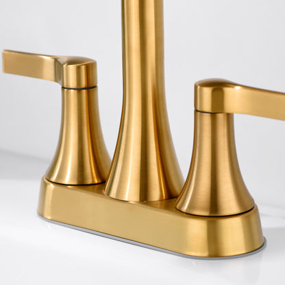 4 in. Centerset 2-Handle Bathroom Faucet in Brushed Gold