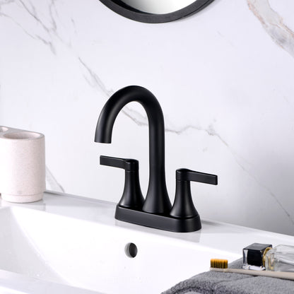 4 in. Centerset 2-Handle Bathroom Faucet in Matte Black