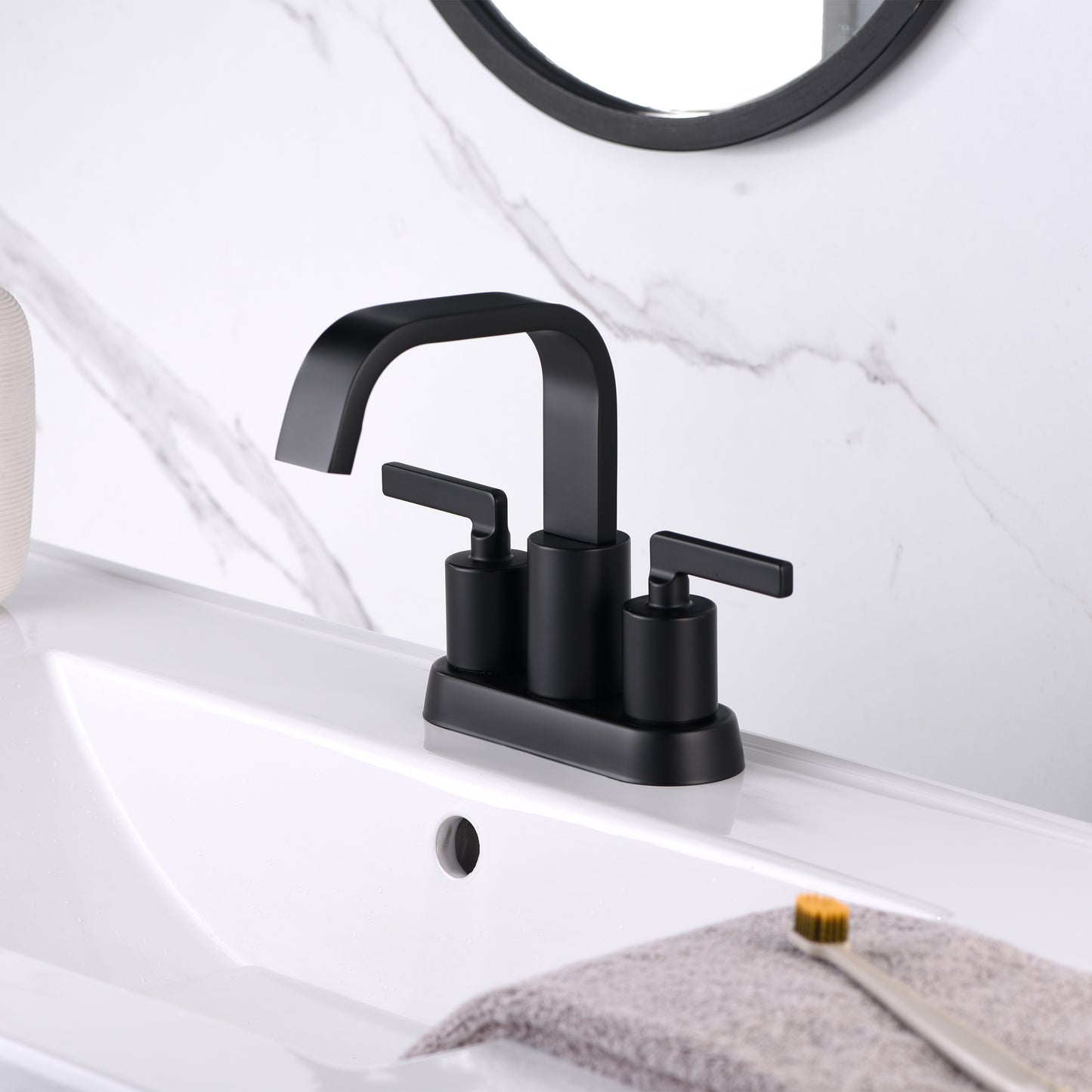 4 in. Centerset 2-Handle Bathroom Faucet in Matte Black