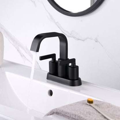 4 in. Centerset 2-Handle Bathroom Faucet in Matte Black