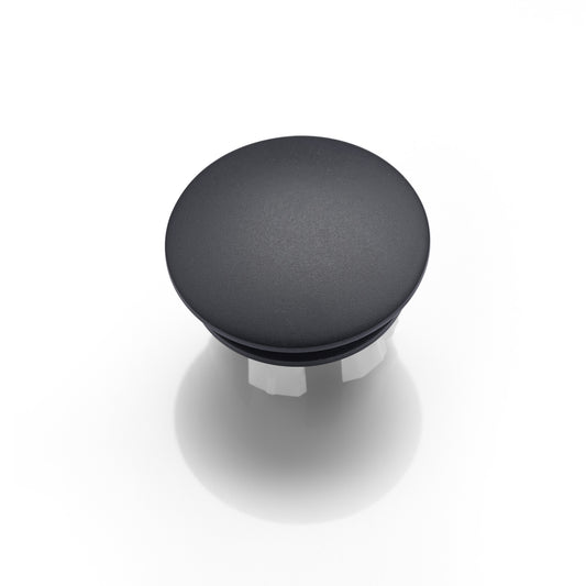 Round Overflow Cap Cover in Matte Black