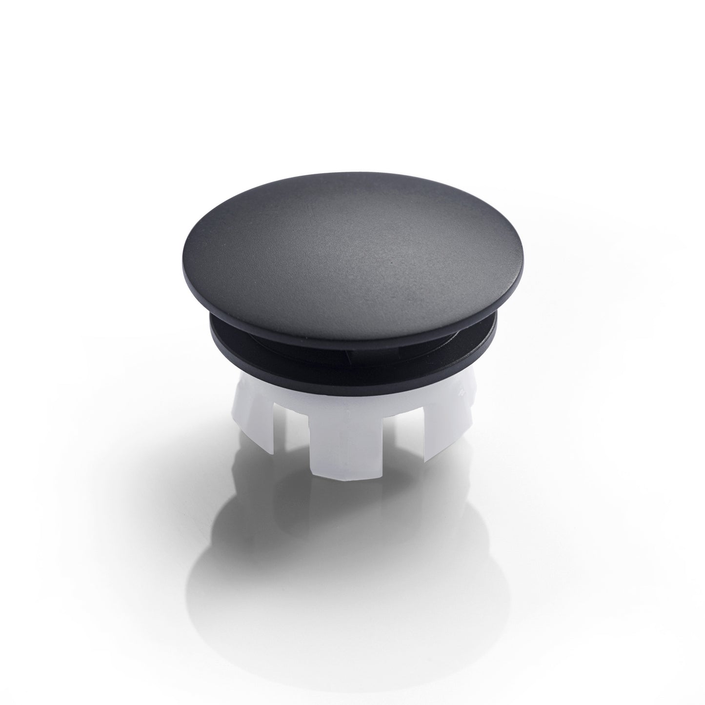 Round Overflow Cap Cover in Matte Black