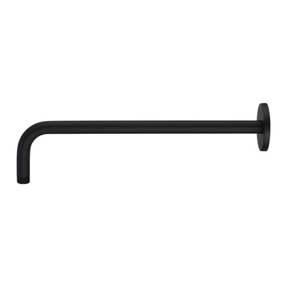 15 in. Shower Arm and Flange, Matte Black