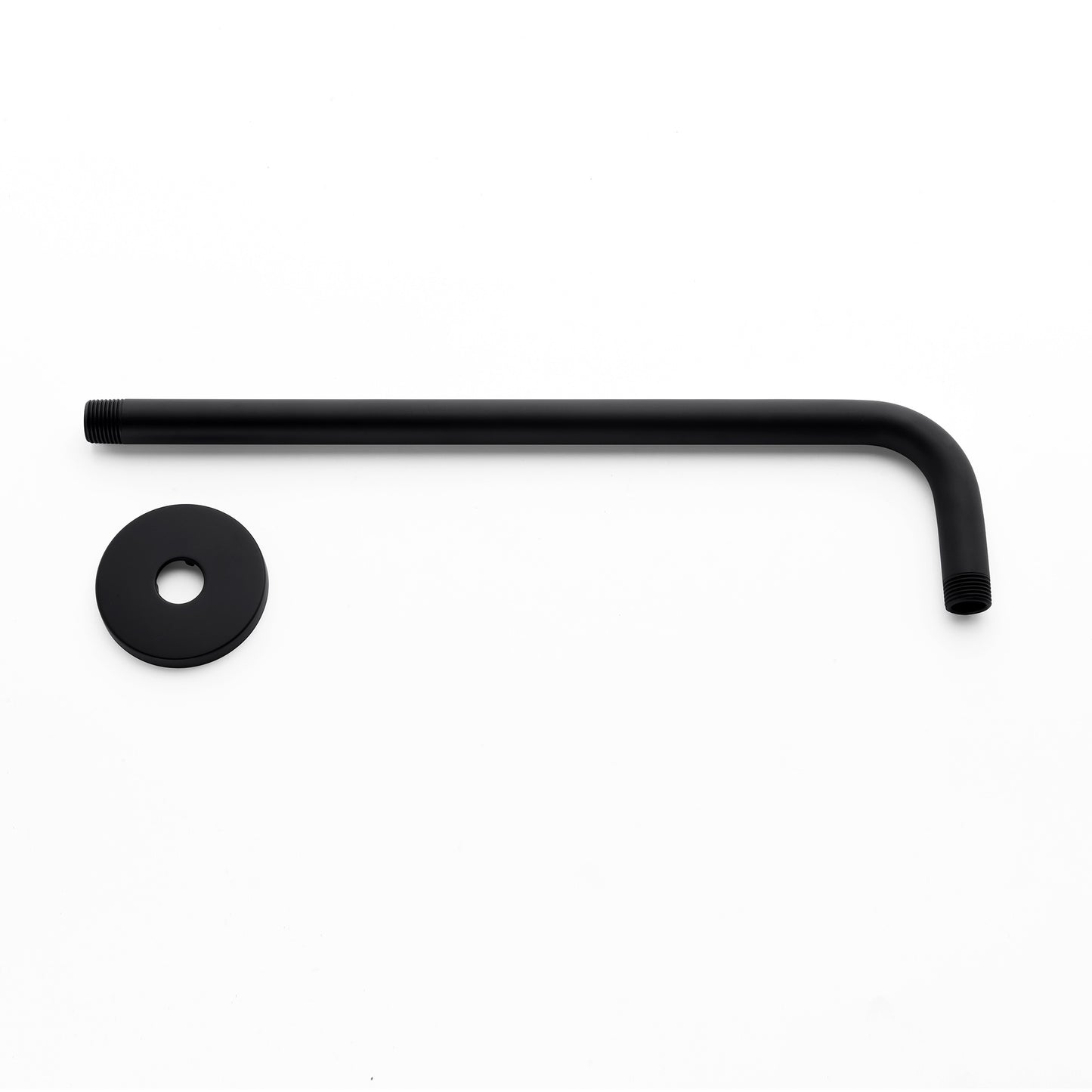 15 in. Shower Arm and Flange, Matte Black