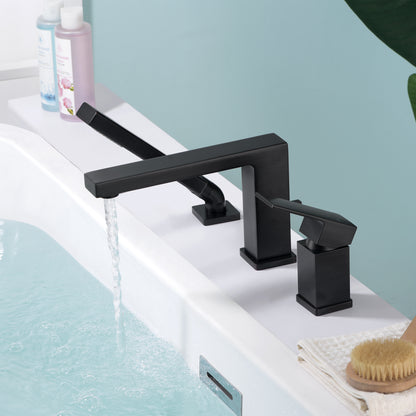 Single-Handle Deck-Mount Roman Tub Faucet with Hand Shower in Oil Rubbed Bronze