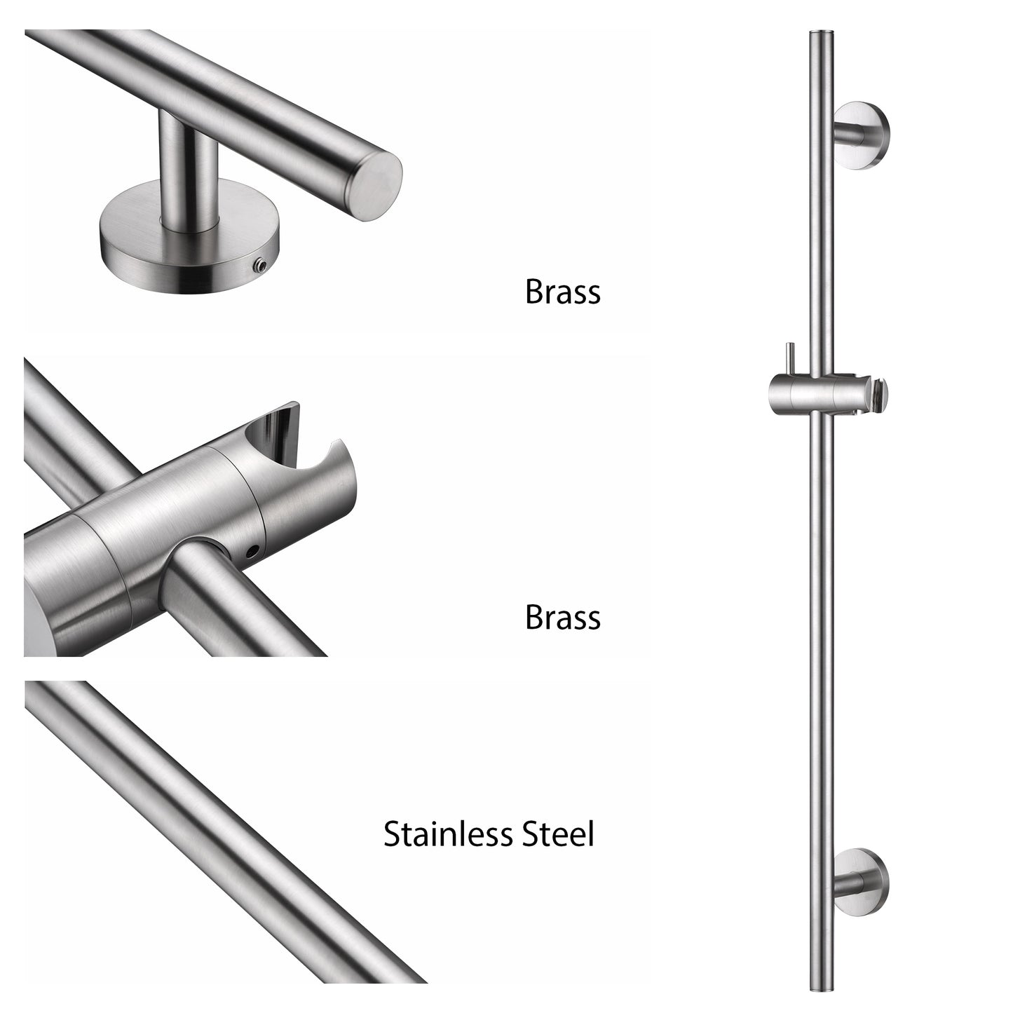 SB01-30-B 30 in. Adjustable Slide Bar for Handheld Showerheads in Brushed Nickel