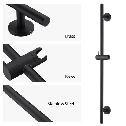 30 in. Adjustable Slide Bar for Handheld Showerheads in Matte Black