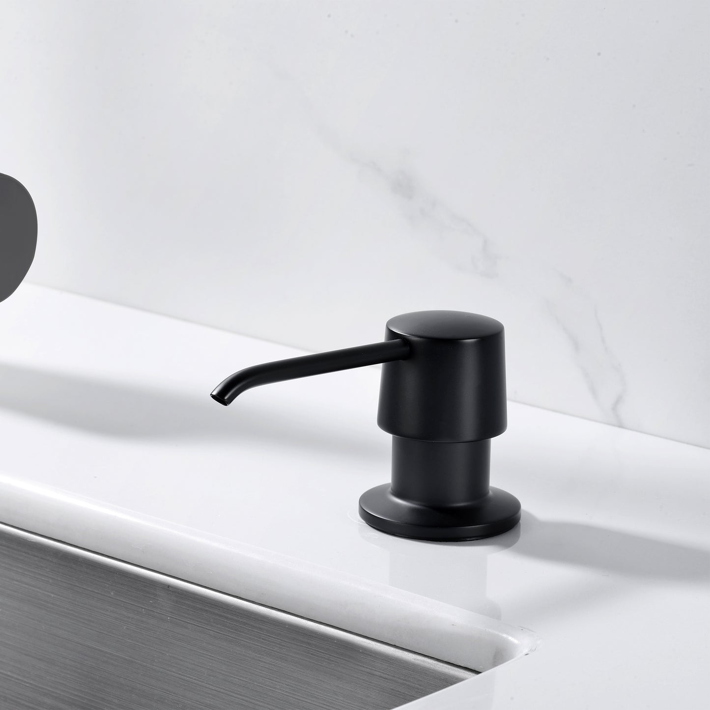 SC04-TM Countertop Deck-Mount Metal Soap and Lotion Dispenser in Matte Black