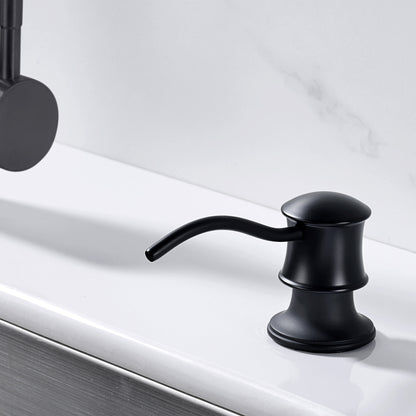 SC05-TM Countertop Deck-Mount Metal Soap and Lotion Dispenser in Matte Black