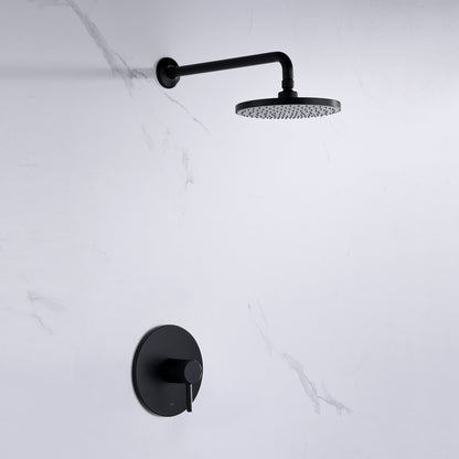 Single-Handle 1-Spray Shower Faucet with Valve in Matte Black (Valve Included)