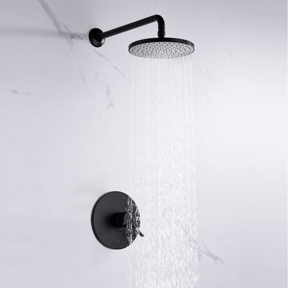 Single-Handle 1-Spray Shower Faucet with Valve in Matte Black (Valve Included)