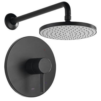 Single-Handle 1-Spray Shower Faucet with Valve in Matte Black (Valve Included)