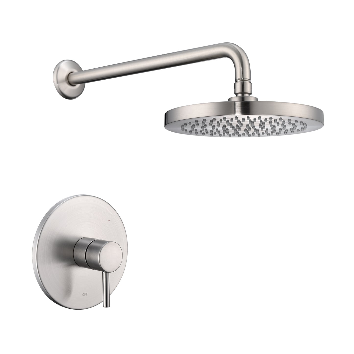 Single Handle 1-Spray Shower Faucet 1.8 GPM with Pressure Balance, Anti Scald in Brushed Nickel (Valve Included)