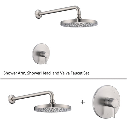 Single Handle 1-Spray Shower Faucet 1.8 GPM with Pressure Balance, Anti Scald in Brushed Nickel (Valve Included)