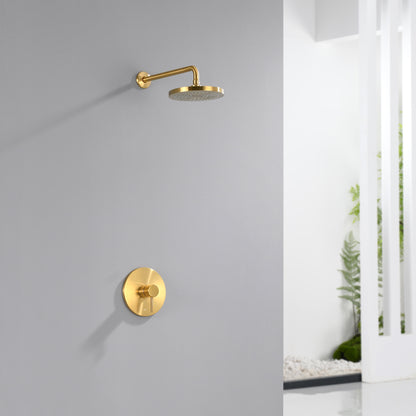 Single Handle 1-Spray Shower Faucet 1.8 GPM with Pressure Balance, Anti Scald in Brushed Gold (Valve Included)